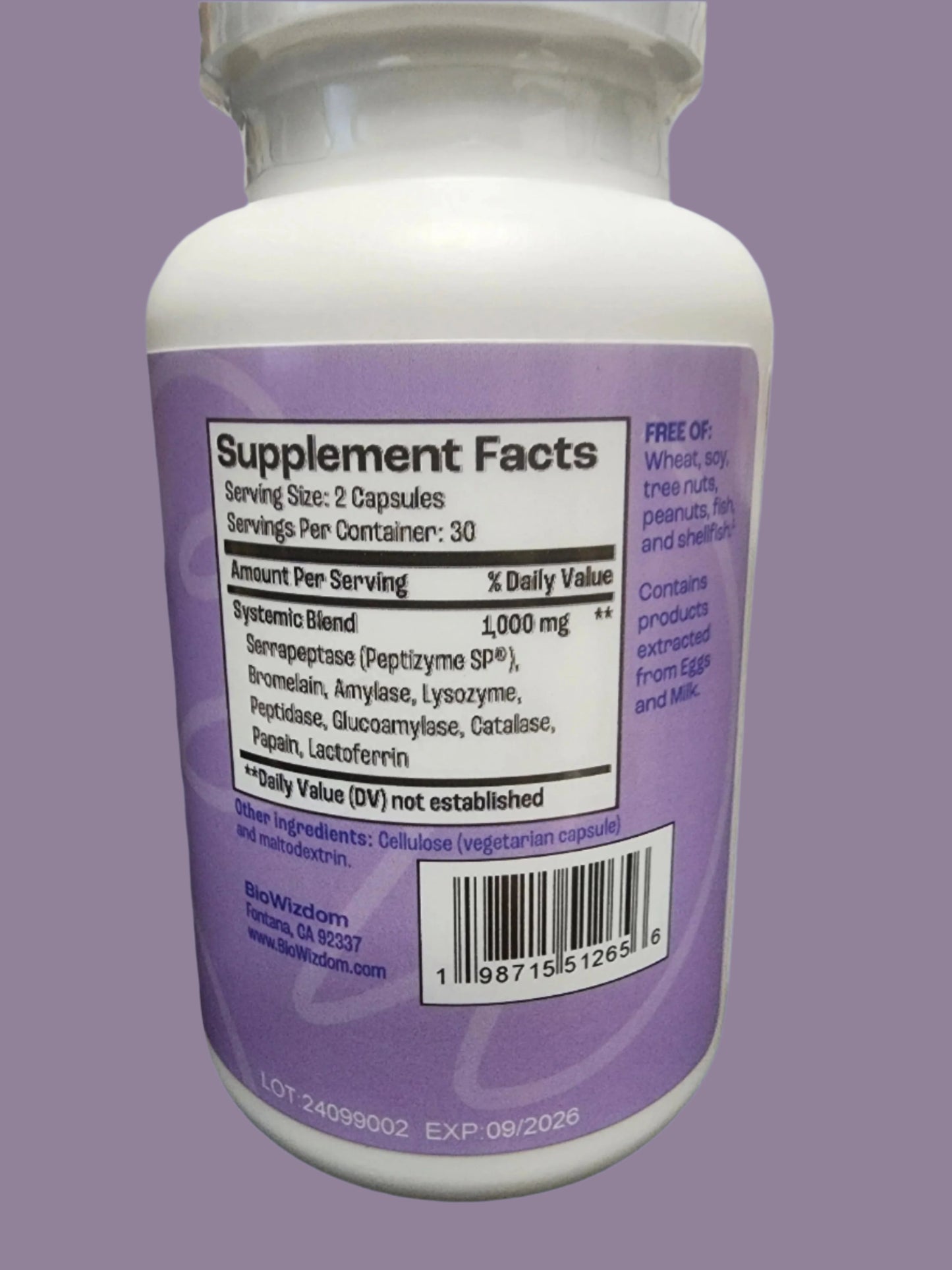 BioWizdom BioImmunity Systemic Enzymes 60 caps