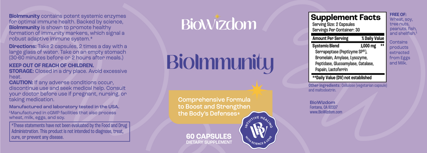 BioWizdom BioImmunity Systemic Enzymes 60 caps
