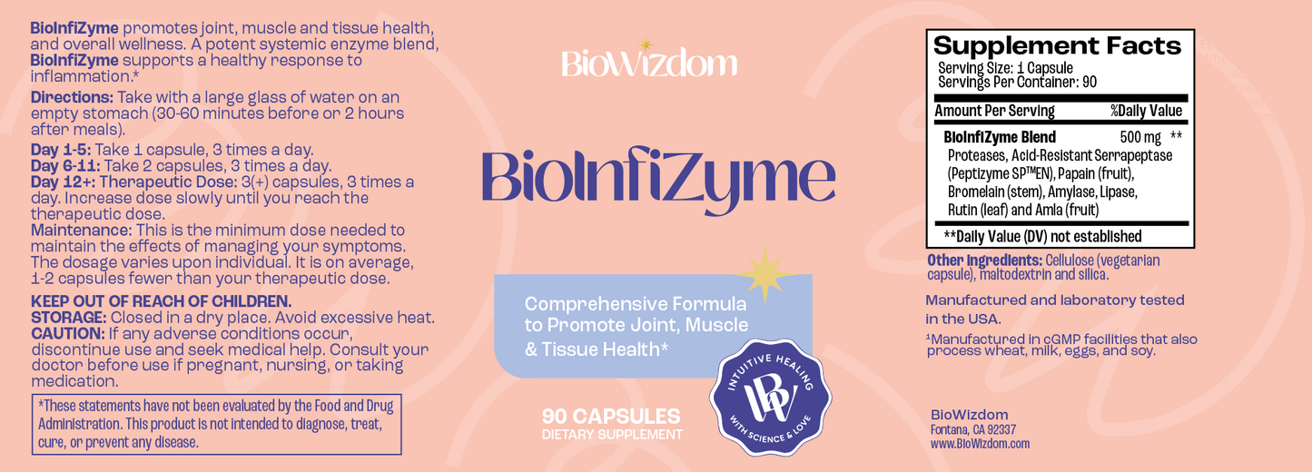 BioInfiZyme Anti Inflammatory Enzymes 90 caps