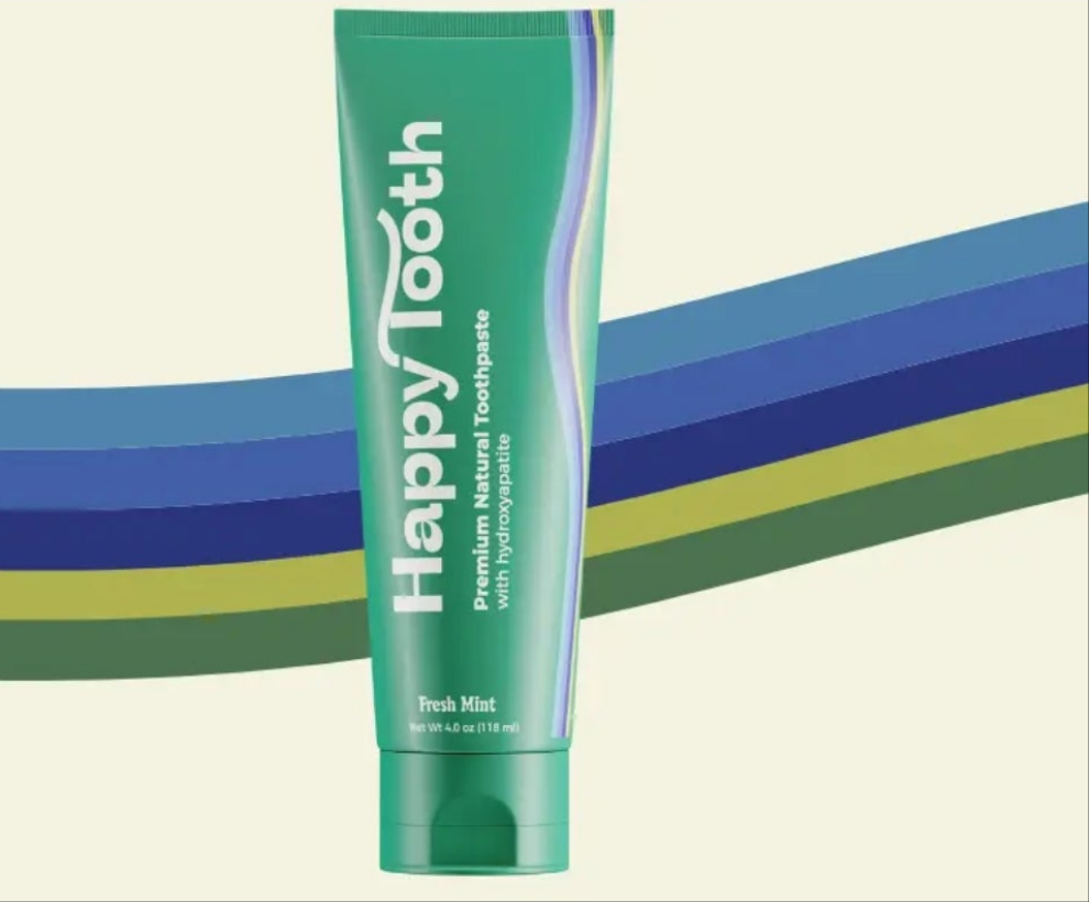 Happy Tooth Natural Hydroxyapatite Toothpaste - Fluoride Free, SLS Free