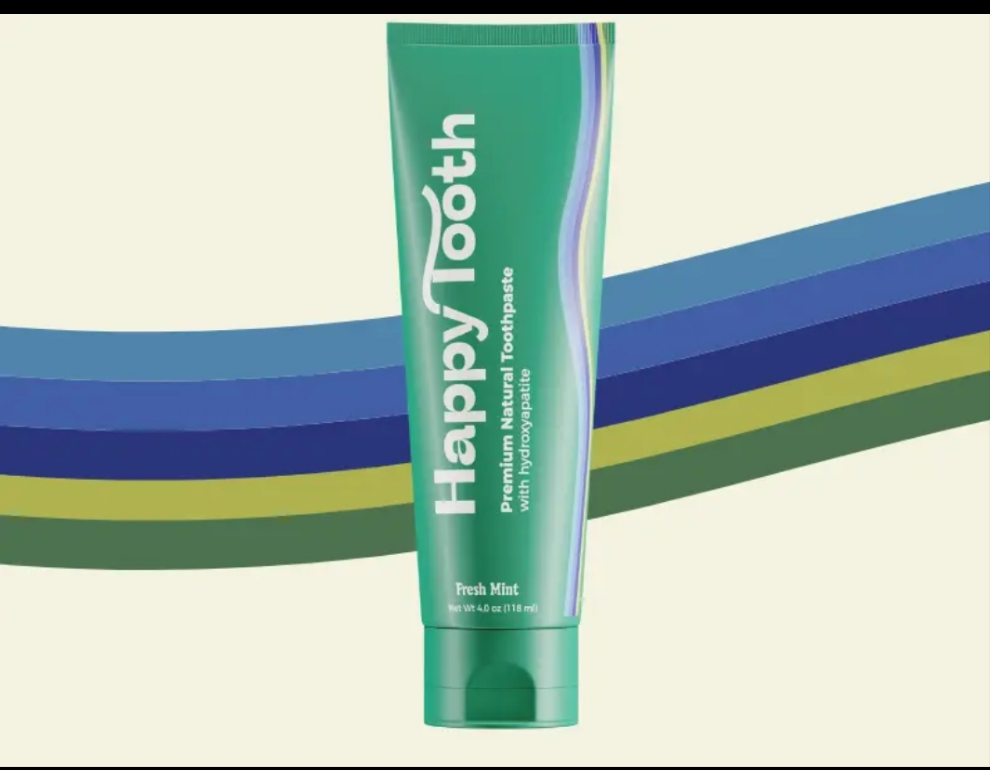 Happy Tooth Natural Hydroxyapatite Toothpaste - Fluoride Free, SLS Free