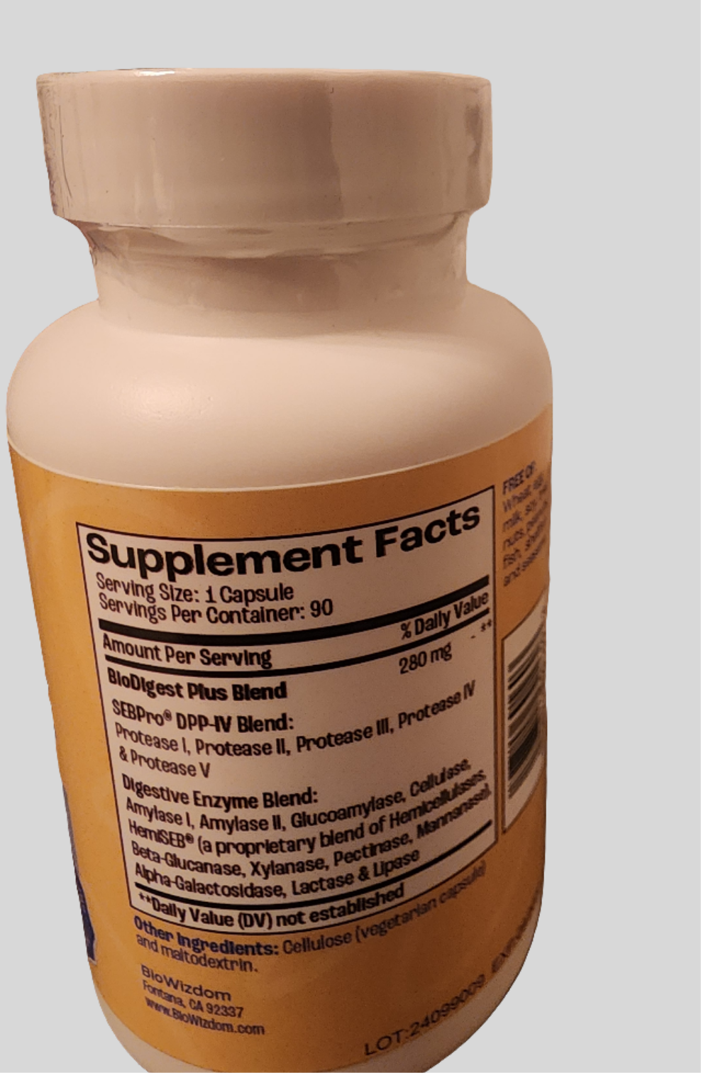 Enzimas digestivas BioDigest Plus (digestión del gluten) 90 cápsulas