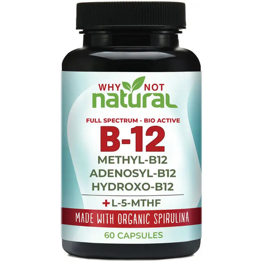 Suplemento de vitamina B12 de 5000 mcg con metilcobalamina, 60 cápsulas
