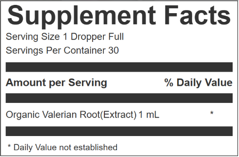 Tintura de raíz de valeriana BioWizdom, botella de 1 oz