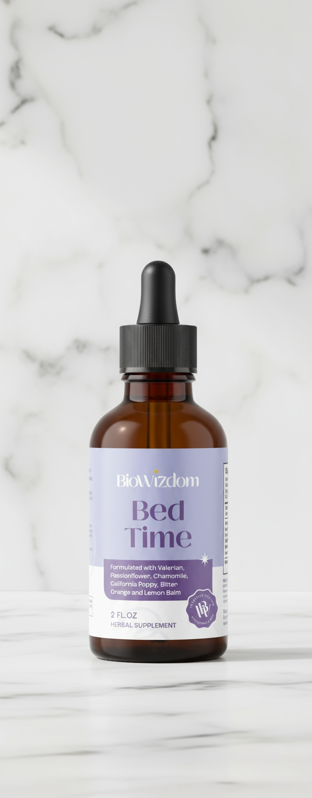 BioWizdom Bed Time Melatonin Free Sleep Tincture 2 oz