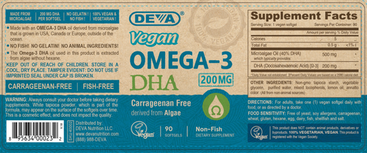 Vegan Omega 3 Algae DHA (90 softgels)