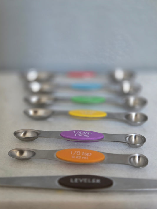Set of 7 Stainless Steel Magnetic Measuring Spoons
