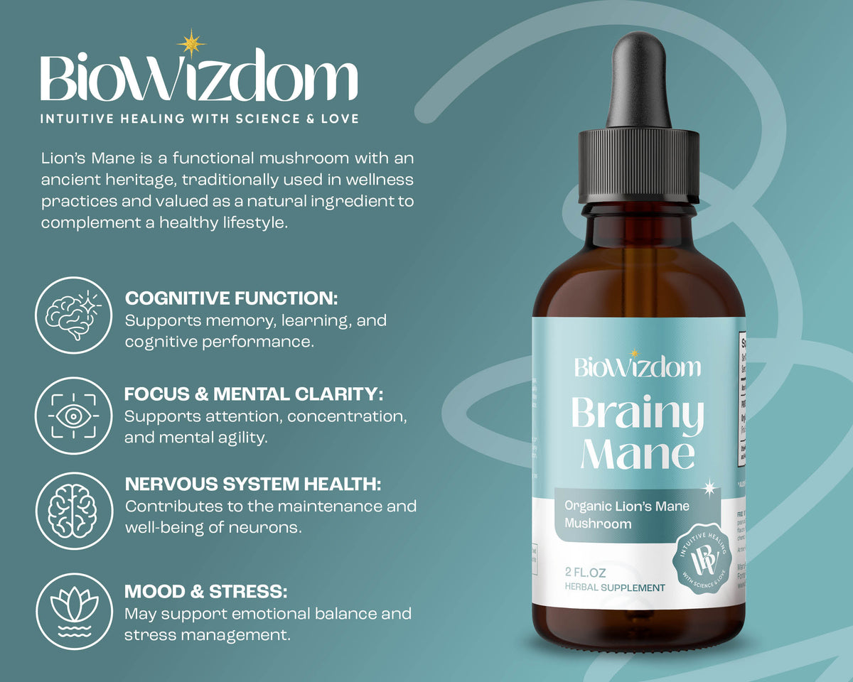 BioWizdom Brainy Mane Tincture 2 oz Bottle