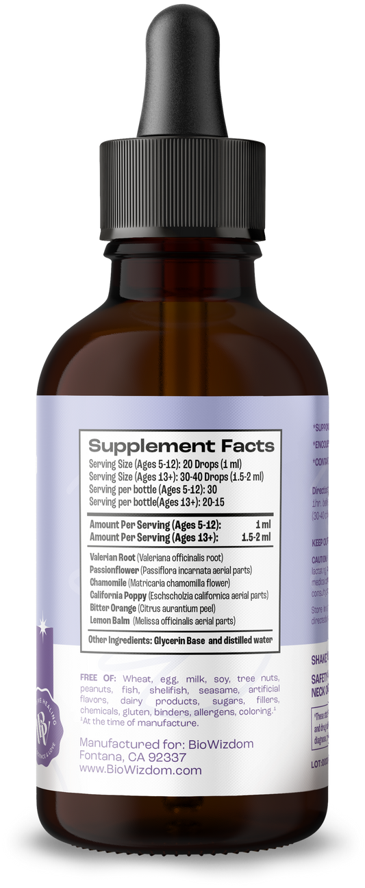 BioWizdom Bed Time Melatonin Free Sleep Tincture 2 oz
