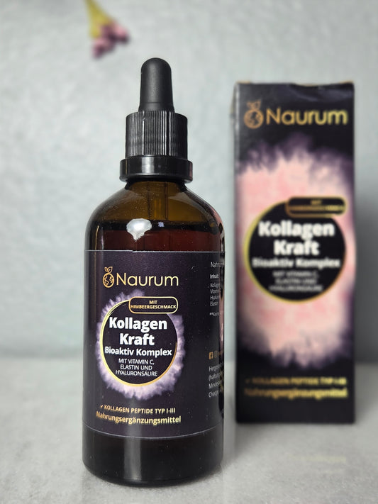 Naurum KollagenKraft Bioactive Complex Drops with Collagen Peptides Type I-III, Vitamin C, Elastin & Hyaluronic Acid, for Skin, Hair & Joints, 2100 Drops (4 oz).