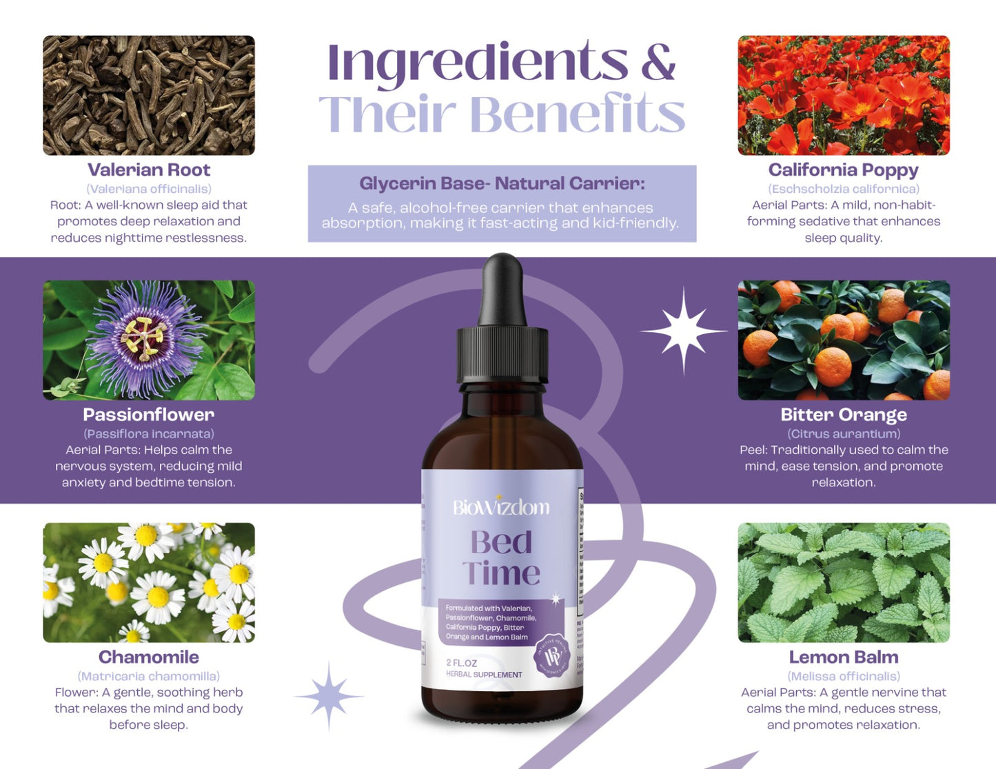 BioWizdom Bed Time Melatonin Free Sleep Tincture 2 oz