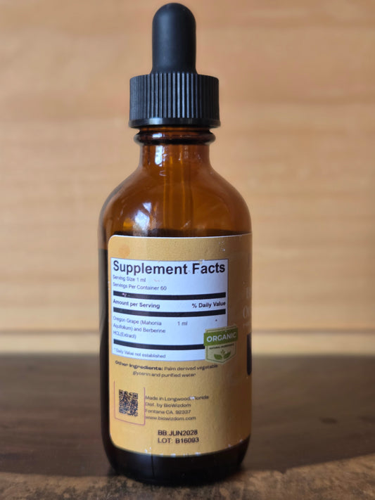 BioWizdom Berberine & Oregon Grape Tincture 2 oz Bottle