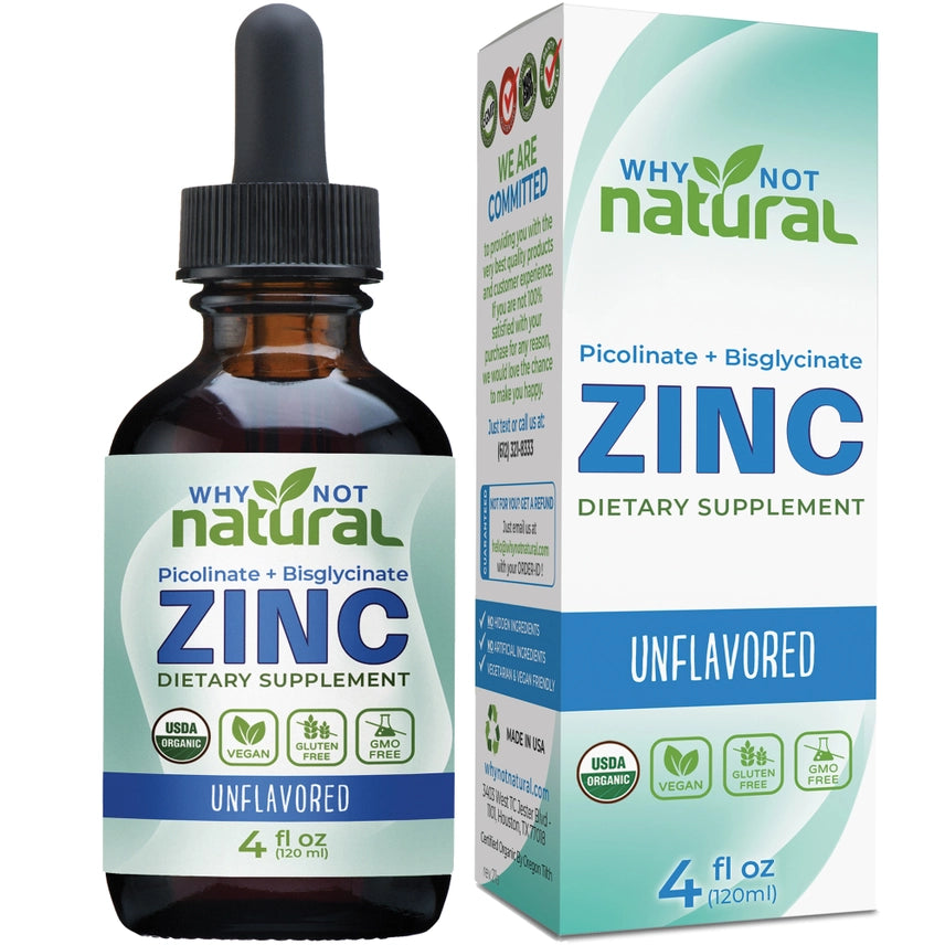 Organic Liquid Zinc Drops Supplement 4 Fl