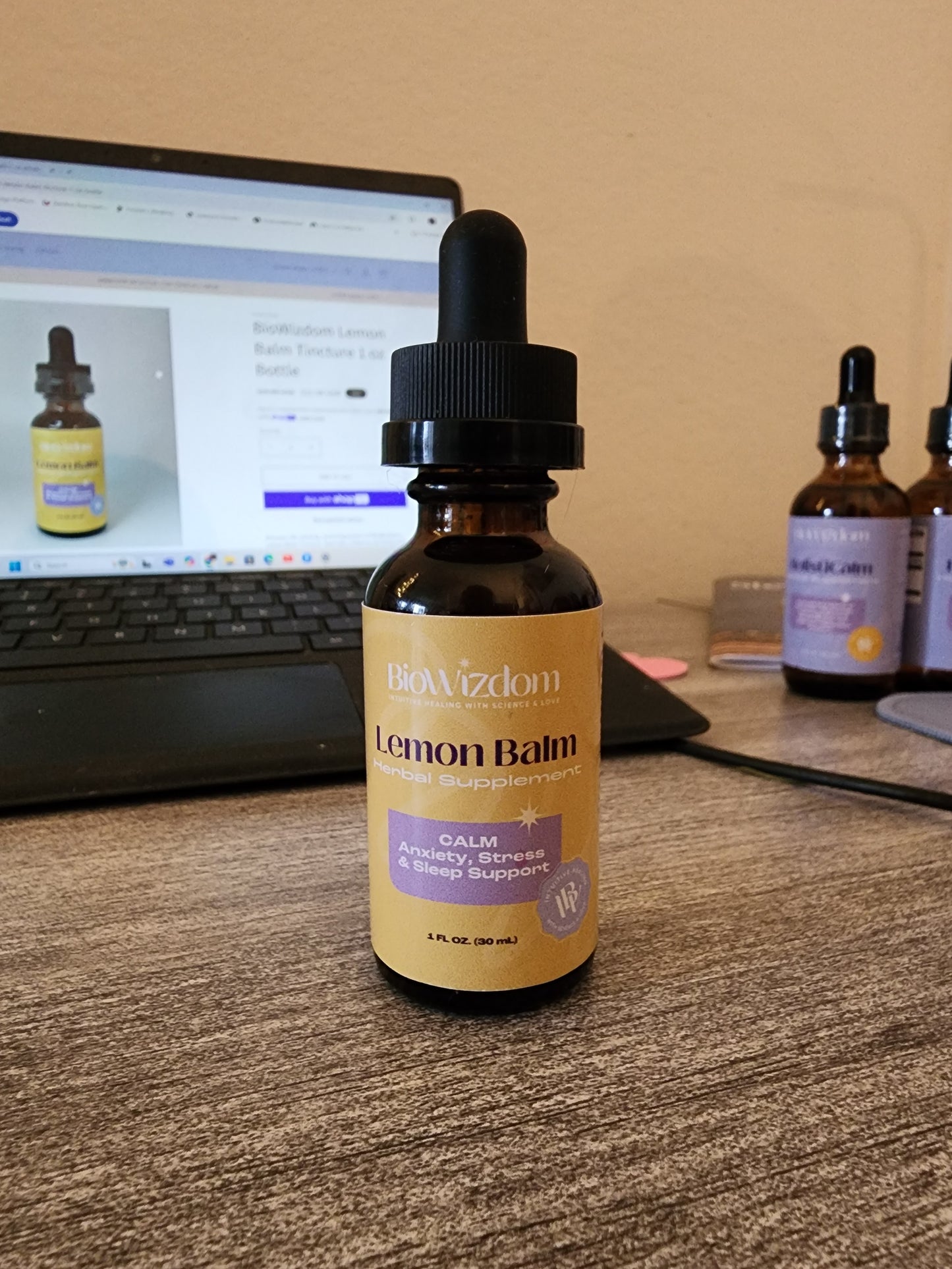 BioWizdom Lemon Balm Tincture 1 oz Bottle