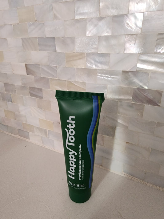 Pasta de dientes con hidroxiapatita natural Happy Tooth en tamaño de viaje (sin flúor ni SLS)