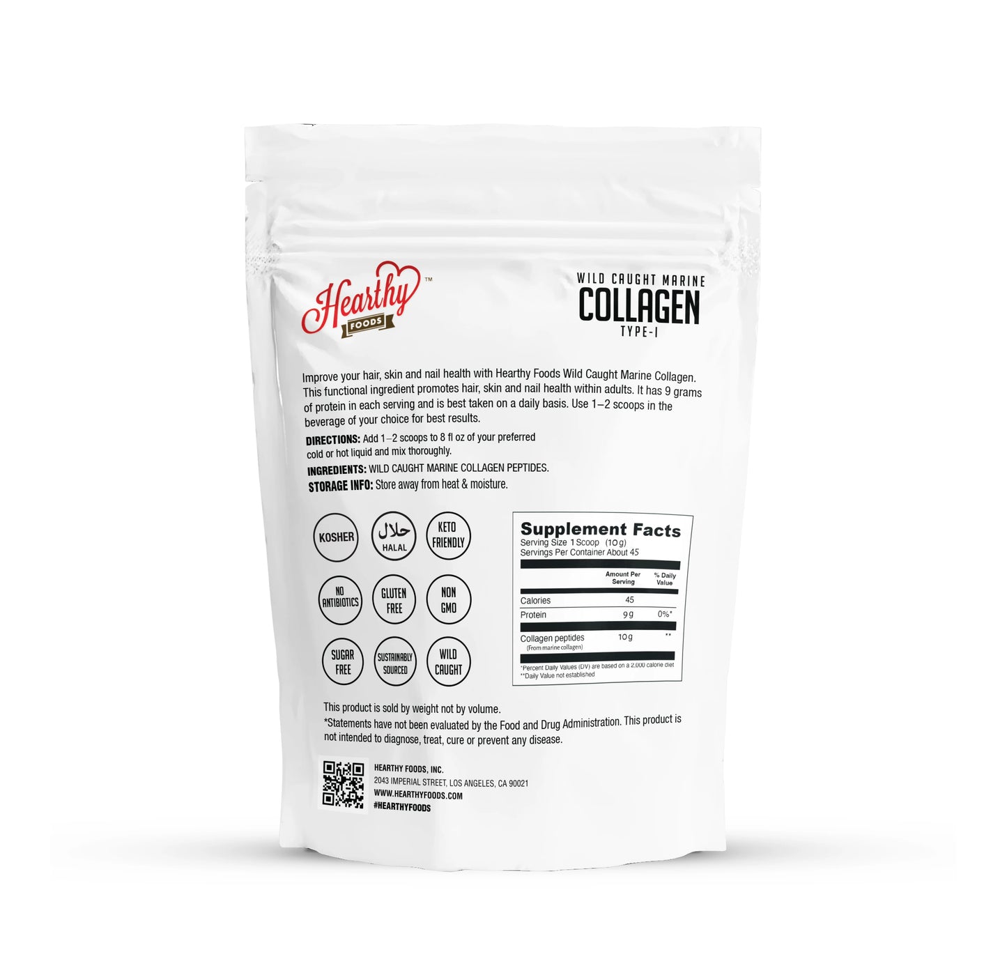 Wild Caught Marine Collagen 16 Oz (454 grams)