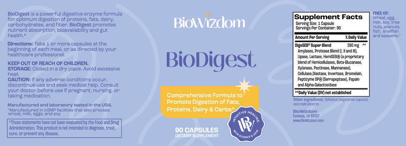 Biodigest BioDigest Digestive Enzymes 90 caps – BioWizdom