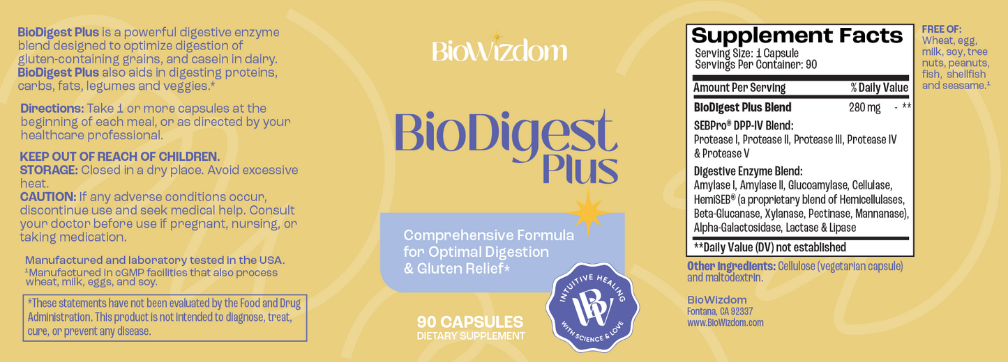 BioDigest Plus Digestive Enzymes (gluten digestion) 90 caps