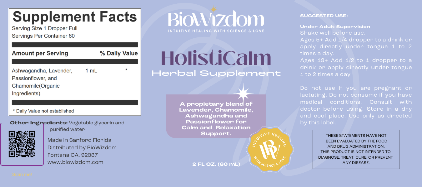 BioWizdom HolistiCalm Tincture 2 oz Bottle