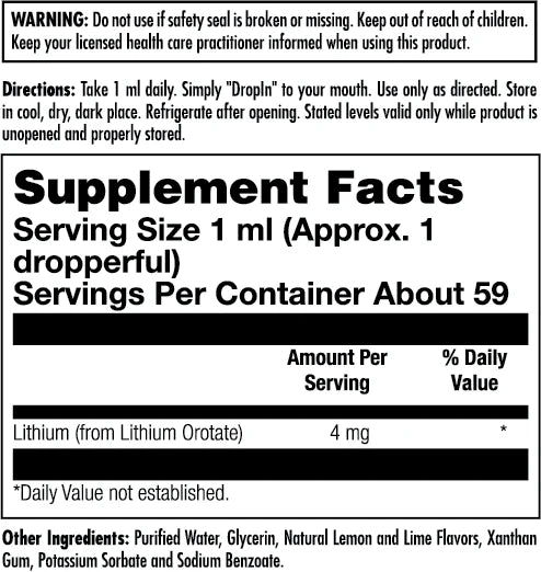 Lithium Orotate DropIns™ Lemon Lime 2 oz