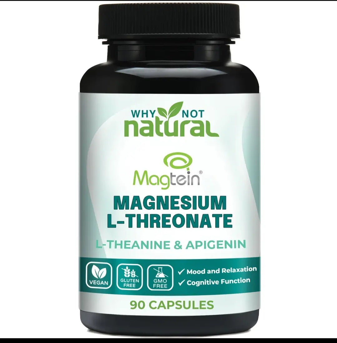 Magnesium L-Threonate Complex with Apigenin and L-theanine 90 Capsules, Patented Magtein Supplement