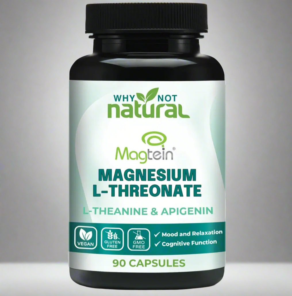 Magnesium L-Threonate Complex with Apigenin and L-theanine 90 Capsules, Patented Magtein Supplement