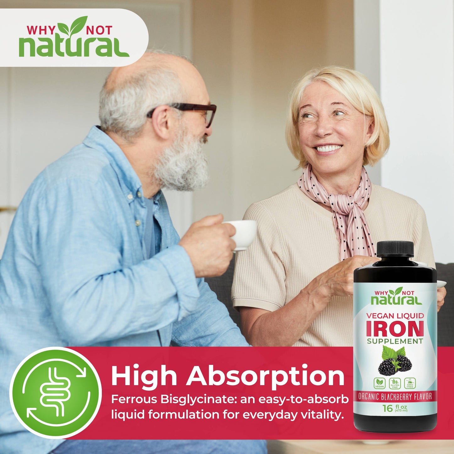 Liquid Iron Supplement for Women, Men and Kids