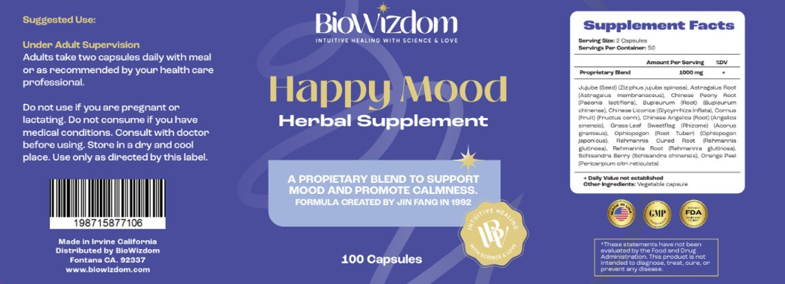 BioWizdom Happy Mood by Jin Fang (100 caps)