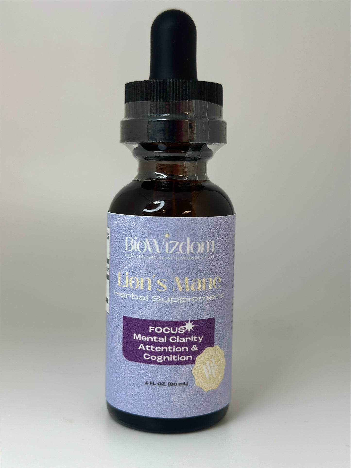 BioWizdom Lion's Mane Tincture 1 oz Bottle