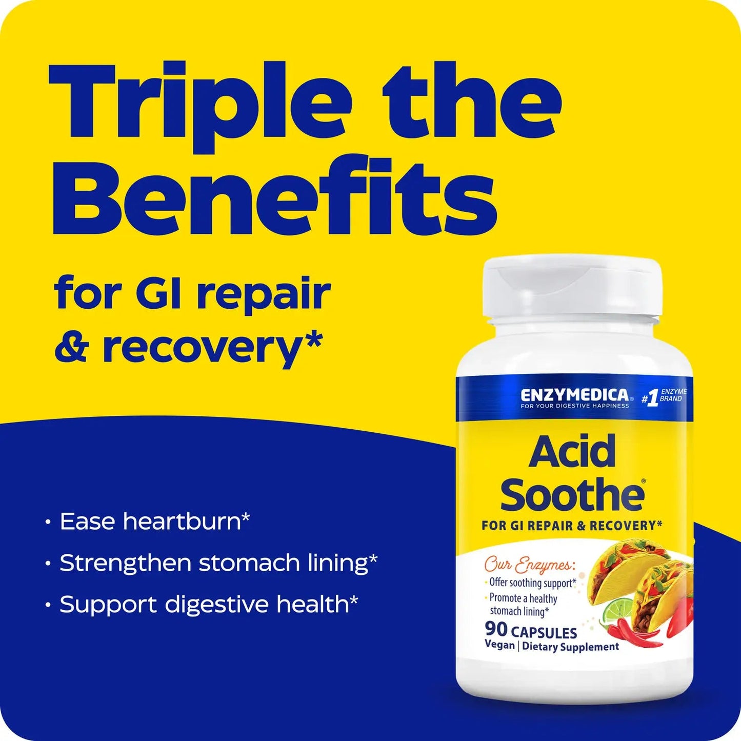 Enzymedica Acid Soothe 90 caps