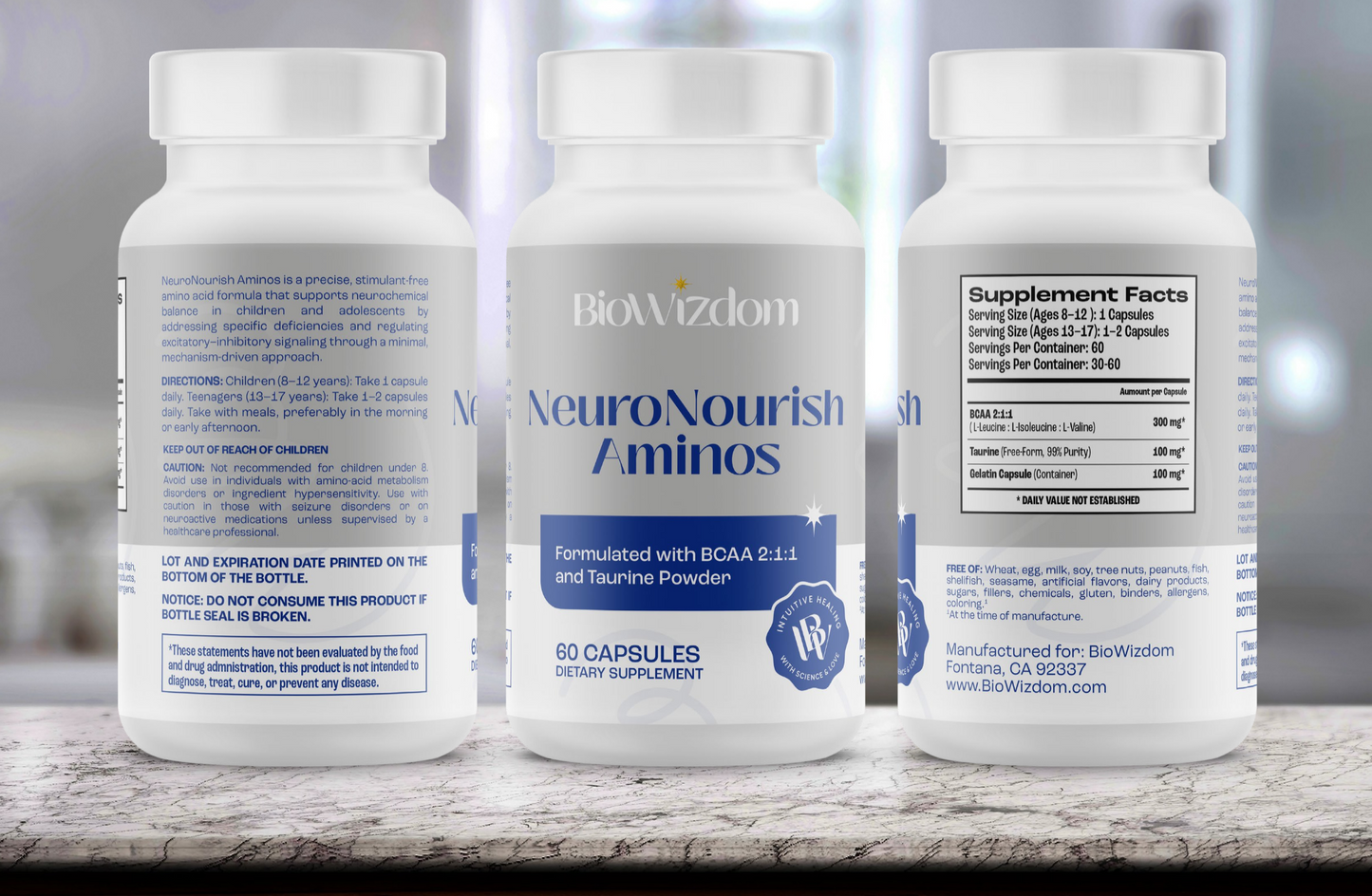 BioWizdom NeuroNourish Aminos (60 capsules)