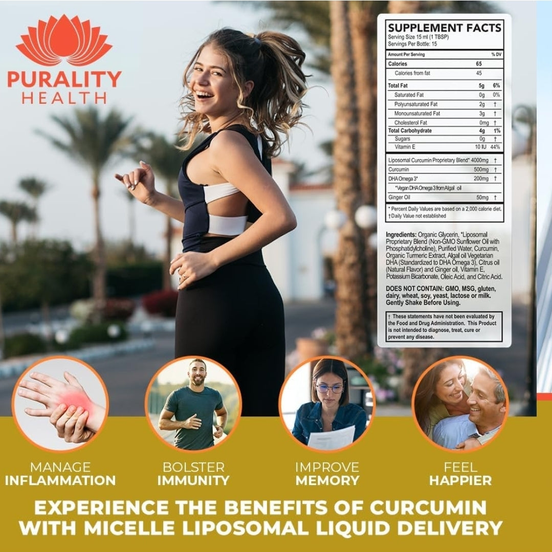 Curcumin Gold, from Turmeric with Ginger Oil & DHA Omega-3s, Micelle Liposomal Enhanced Absorption