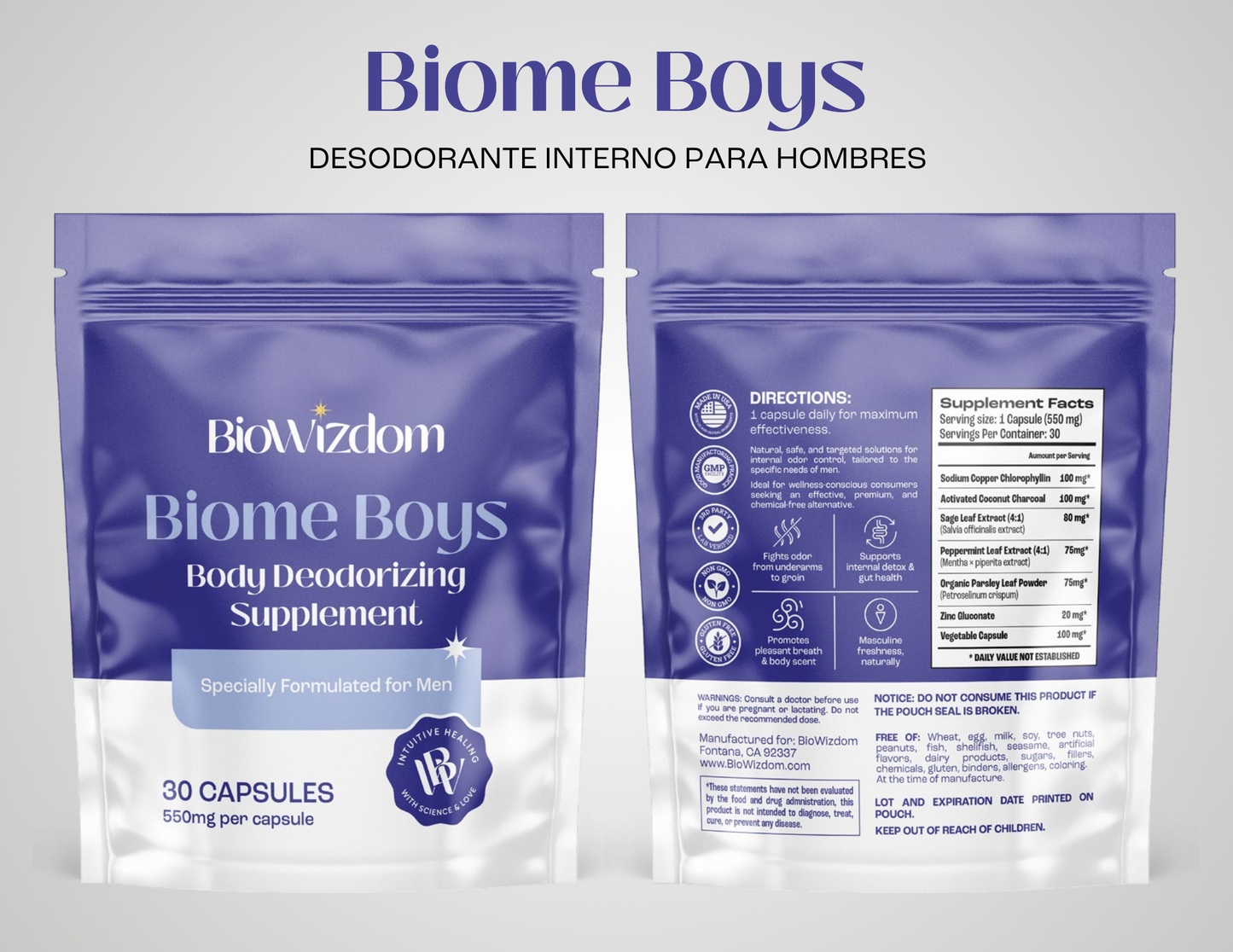 BioWizdom Biome Boys Oral Deodorant (30 caps)