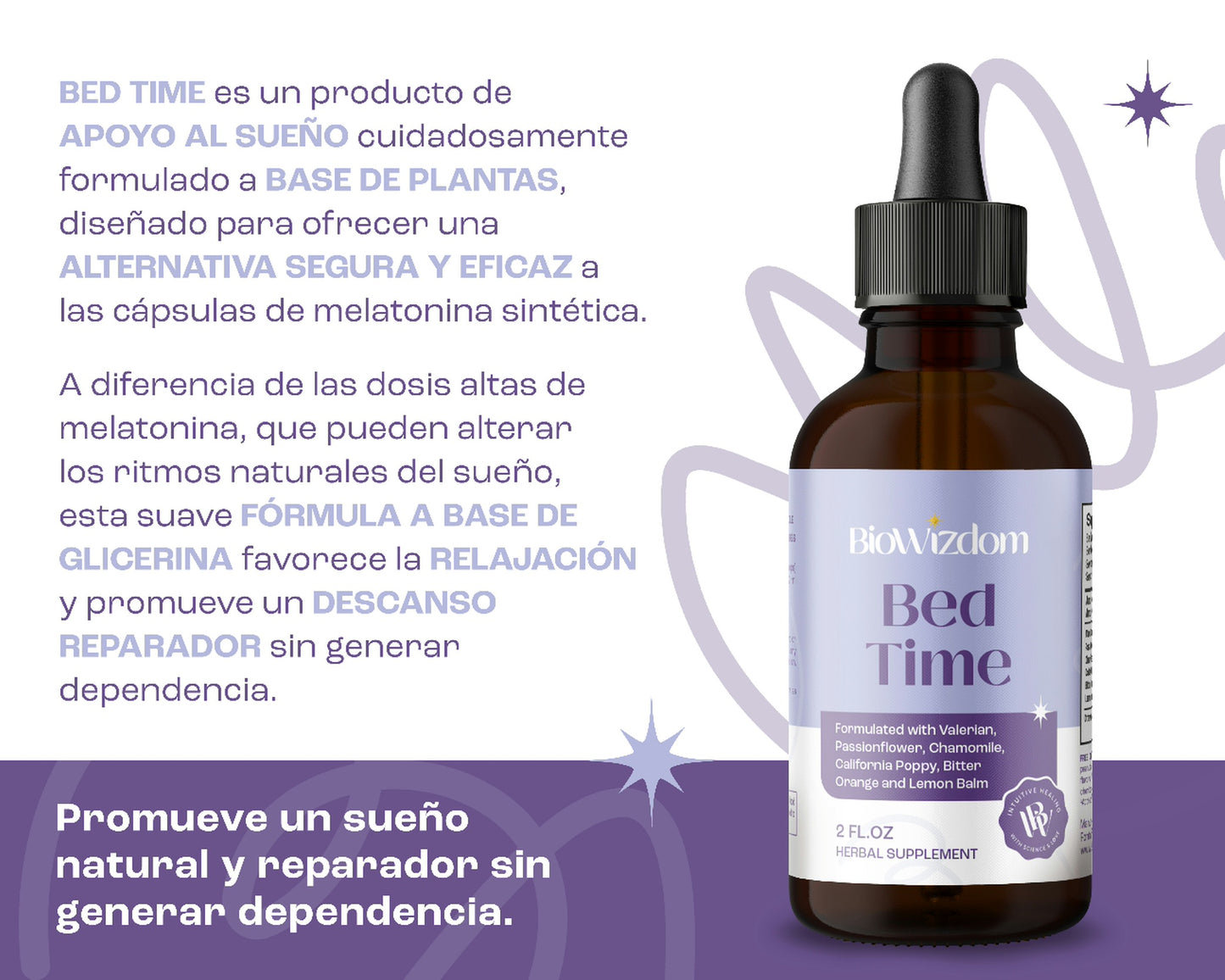 BioWizdom Bed Time Melatonin Free Sleep Tincture 2 oz