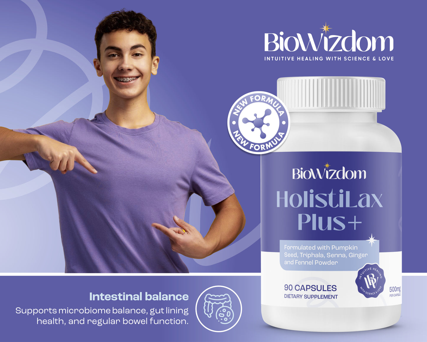 BioWizdom HolistiLax (90 caps)