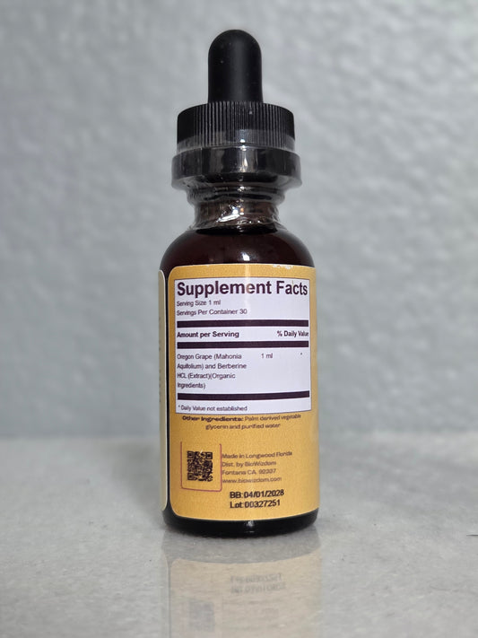 BioWizdom Berberine & Oregon Grape Tincture 1 oz Bottle