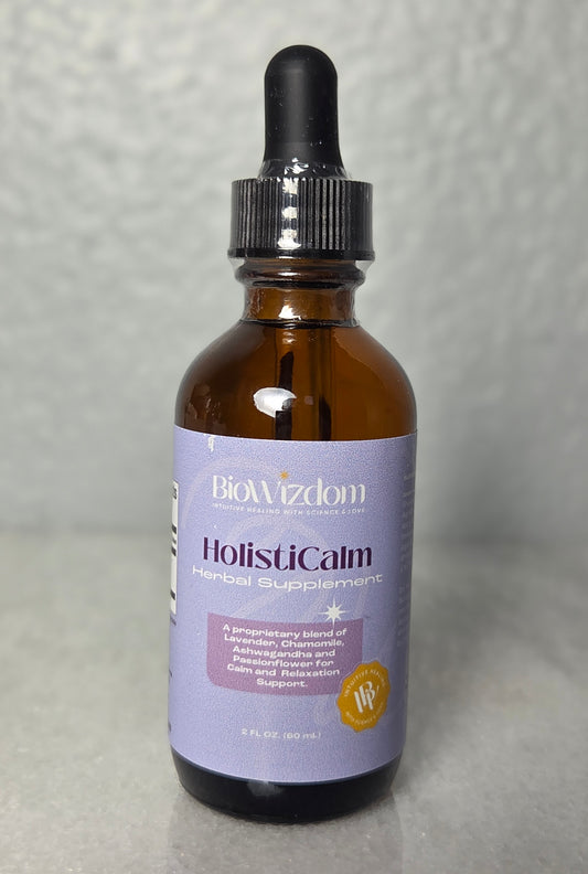 Tintura HolistiCalm de BioWizdom, botella de 2 oz 