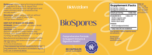 BioSpores Probiotics 60 caps