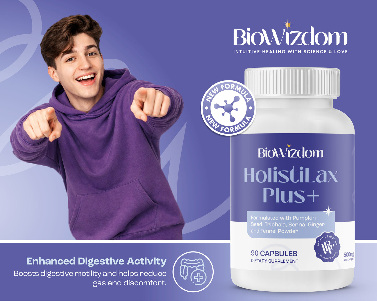 BioWizdom HolistiLax (90 caps)