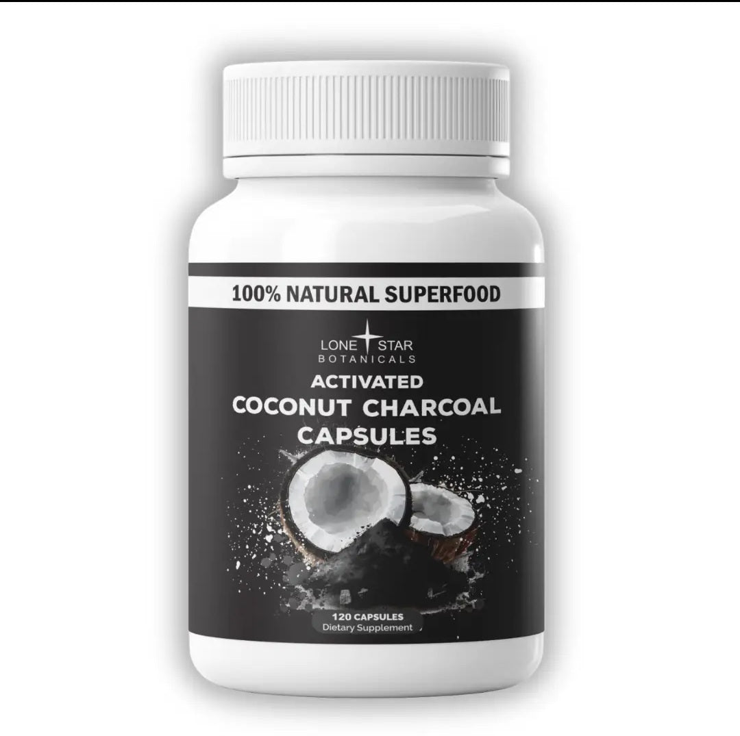 100% Food Grade Coconut Activated Charcoal (120 Capsules)