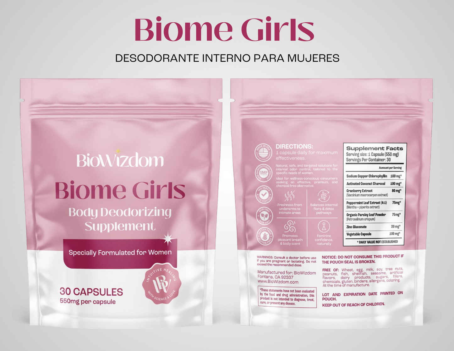 BioWizdom Biome Girls Oral Deodorant (30 caps)